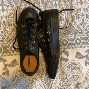 BLK Leather Converse